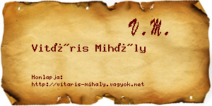 Vitáris Mihály névjegykártya