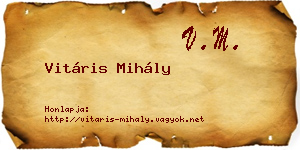Vitáris Mihály névjegykártya