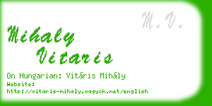 mihaly vitaris business card