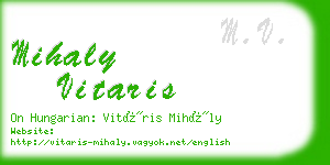 mihaly vitaris business card